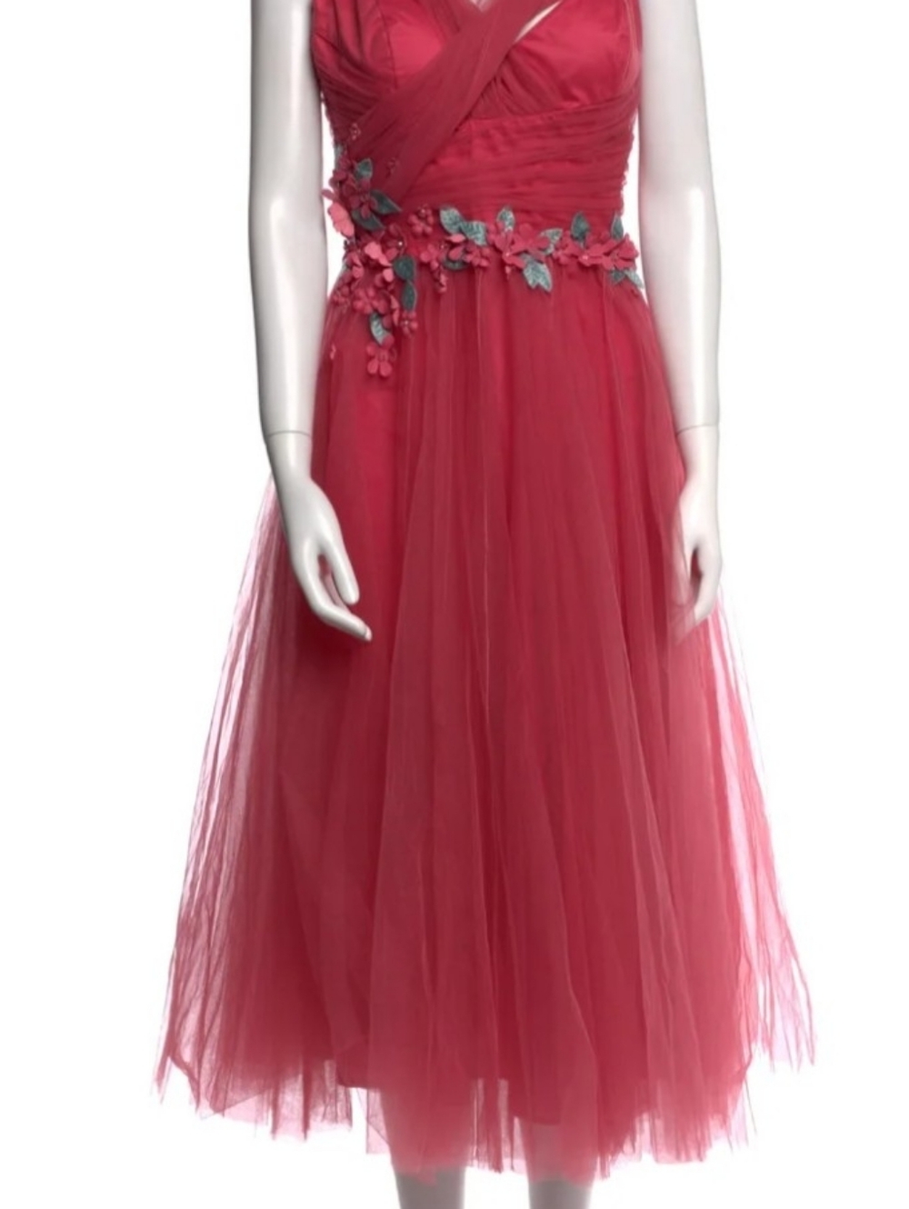 Red Rose Tarik Ediz Like New Cocktail Dress Size 10 - Picture 3 of 3